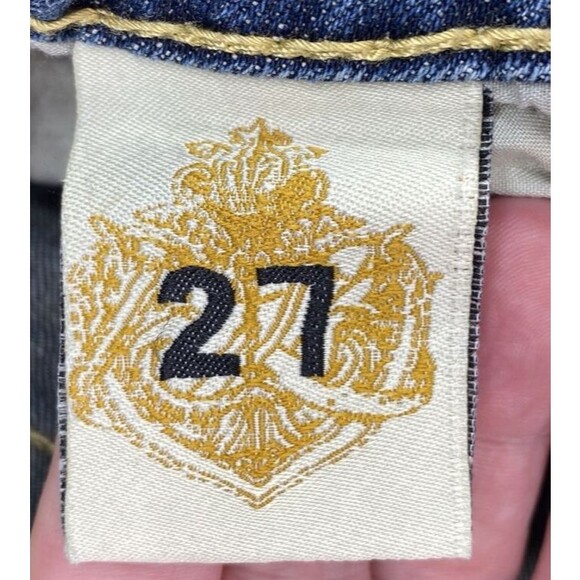 Bisou Deve Jeans Womens Size 5 Dark Wash Low Rise Straight Denim Flap Pockets - Picture 9 of 16